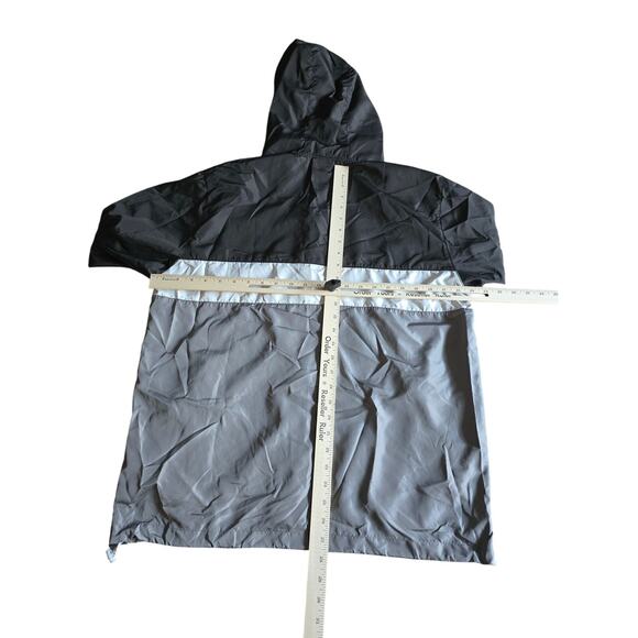 Mens LRG Wind‎ Breaker Full Zip Up Hoodie large hiking lightweight black pockets - Picture 4 of 5